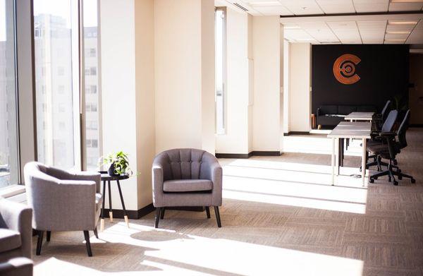 Great views, natural light, and plenty of space to work, brainstorm, and achieve your goals!