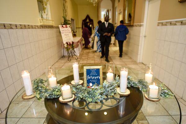 Hall way table we decided to use this table as a loving memory table