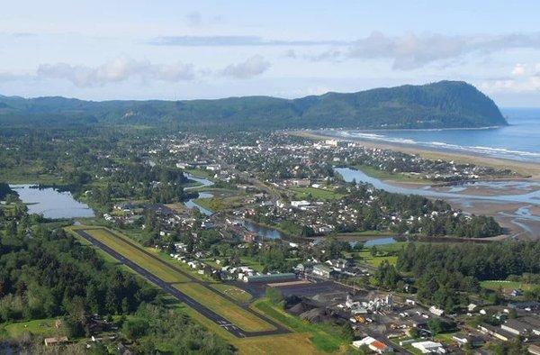 Aerial view looking southwest