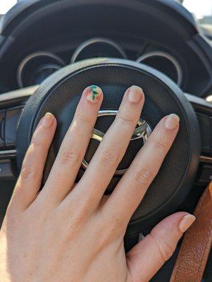 Gel manicure with accent nail.