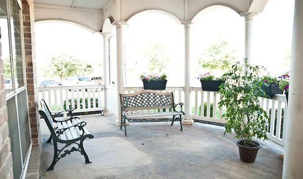 Screened porch overlooking garden