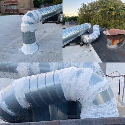 Resealed AC ducts on top of house