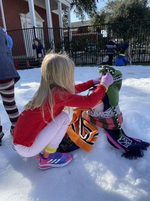 One of the parents gifted SNOW this year for the holiday party- it was an awesome (and unexpected) surprise!