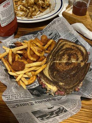 Rueben and bonus fries