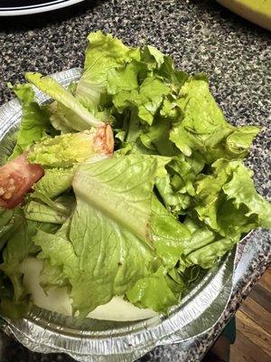 Nasty plat of salad served to me.