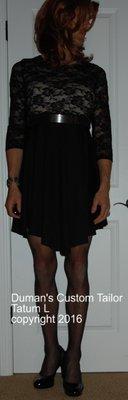 Front Black Lace Top Dress - waist taken in and sleeves hemmed to 3/4 at Duman's