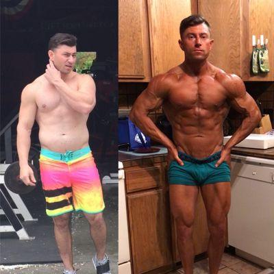 Athlete contest prep transformation