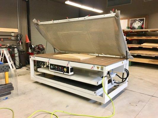 Just got in a brand new Thermoforming machine.  We can now form plastic to more organic shapes  For more information - kirk@monsterroute.co