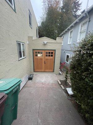 Garage removal and french door instillation in front of home