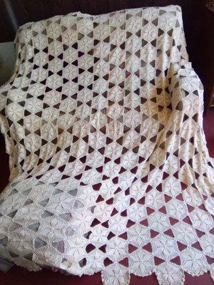 Hand crocheted queen bed fine thread