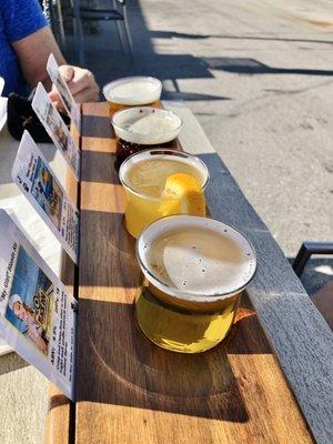 A flight of beer