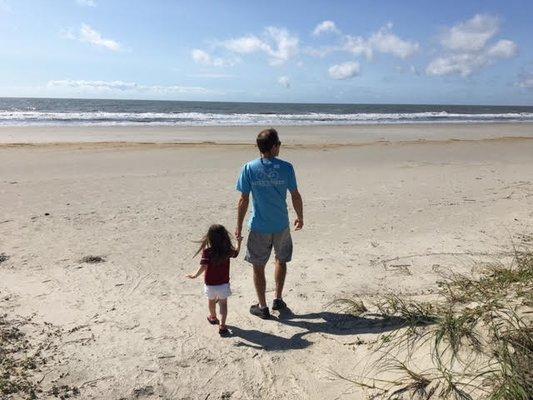 Checking out the beach after Hurricane Irma