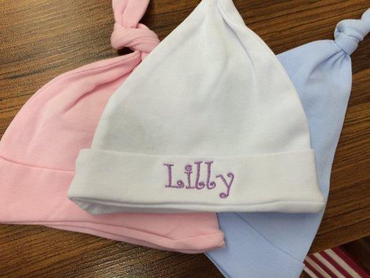 Personalize a infant hat for that special little one.