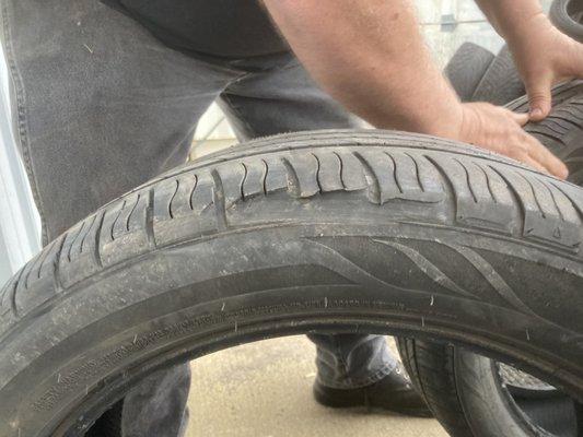 Dry rotted tires that fell off on the Ohio Turnpike on our Thanksgiving trip