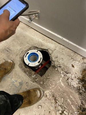 Install new toilet flange