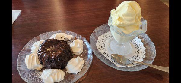 Hot Lava Cake and Ice Cream