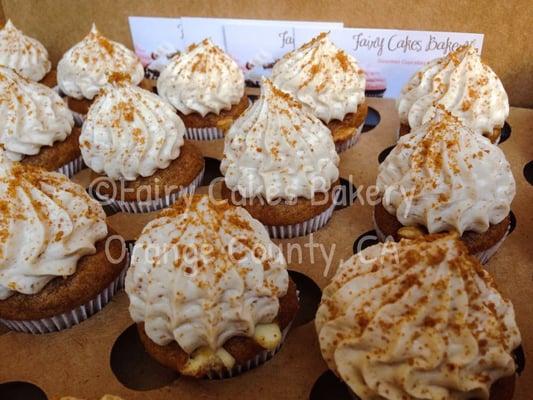 Pumpkin White Chocolate Cupcakes with Ginger Snap Frosting