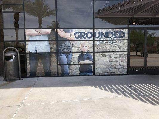 Cornerstone Church Grounded for Life window graphics