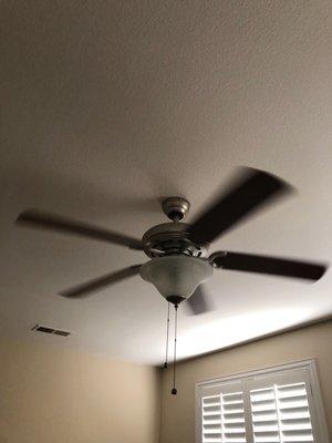 Ceiling fan quick fix by Jeff over the phone no charge LOVE THAT!!