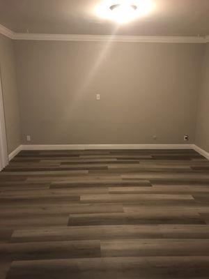 Baseboard, laminate and floor installation