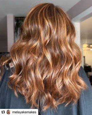 Shiny copper balayage by Melanie