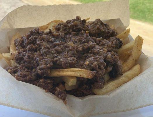 Sloppy Fries - our seasoned topped with our Sloppy Joe!