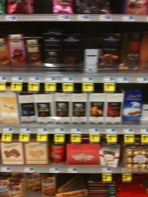 Lindt & Ghirardelli chocolate bars on sale. $1.99!