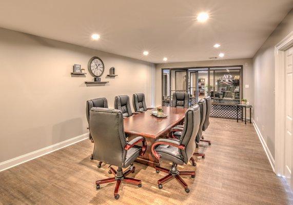 Arcement Realty's conference room for real estate closings.