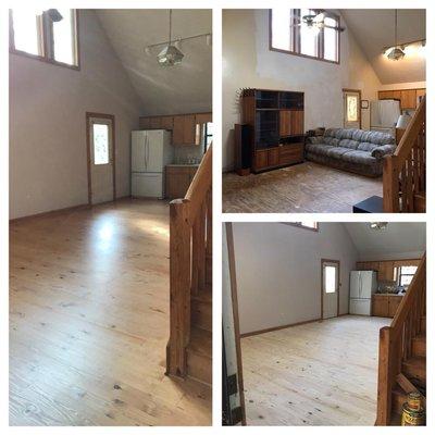 Pine Flooring- Installed, sanded and stained in gorgeous Dawsonville, GA