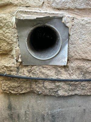 dryer vent, side home exit after cleaning