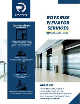 Roys Rise Elevator Maintenance and Repair Services