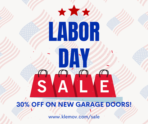 Limited time offer!!! 
30% OFF On new garage doors.