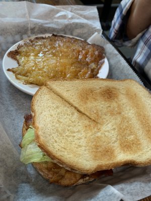 BLT with side of potato casserole.