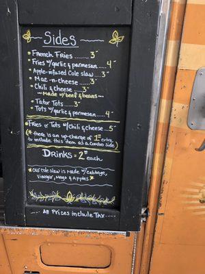 April 2019 sides menu