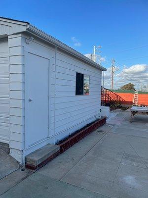 Paint that was done on an older garage