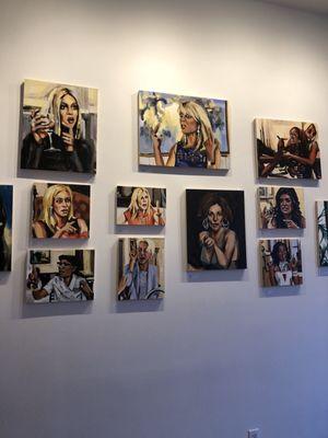 A shot of their current exhibit, "Real Housewives Pointing Fingers"