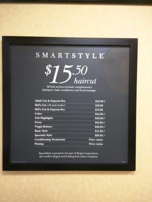 SmartStyle Basic pricing guide