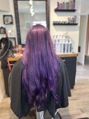 Purple hair, Permanent Color