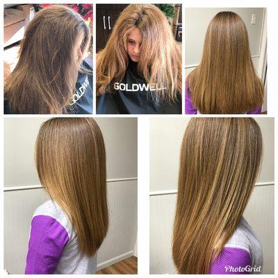 Before and after keratin by Janine