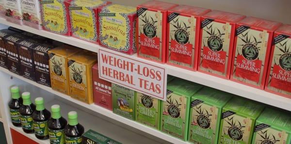 Our store carries a wide selection of herbal teas and natural weight loss products that work!