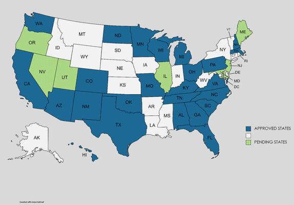 Approved in 24 states and growing!