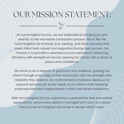 Our Mission Statement