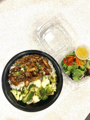 Teriyaki bowl with salad