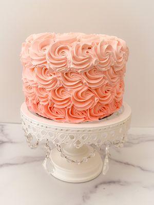 Ombré Pink Rosette Cake!