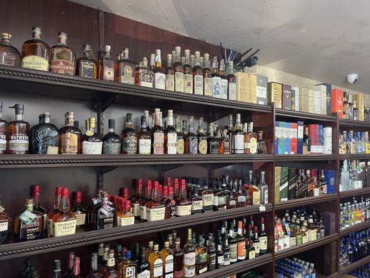 Wide selection of bourbon and whiskeys. Don't be surprised if we have some hard to find spirits.