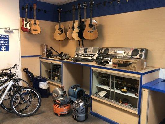 Guitars and tools.