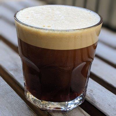 Nitro coffee on the patio, delightful on an autumn day in the 20s (2020s or 1920s... no no, it wasn't 20 degrees!)