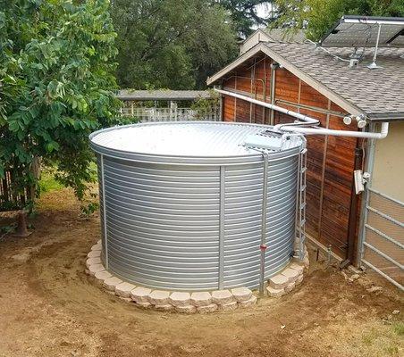 Rainwater storage tank.