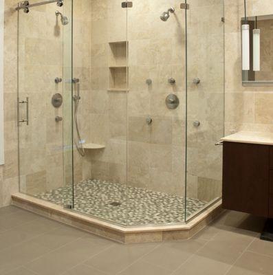 Bathroom renovation Frameless glass shower