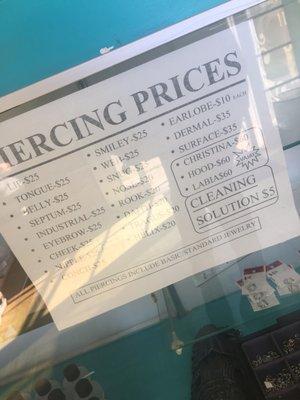 Price list